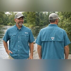 Columbia PFG Bahama II Omni-Shade Fishing Shirt Blue XL